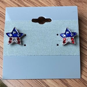 New Red and Blue Star Stud Earrings